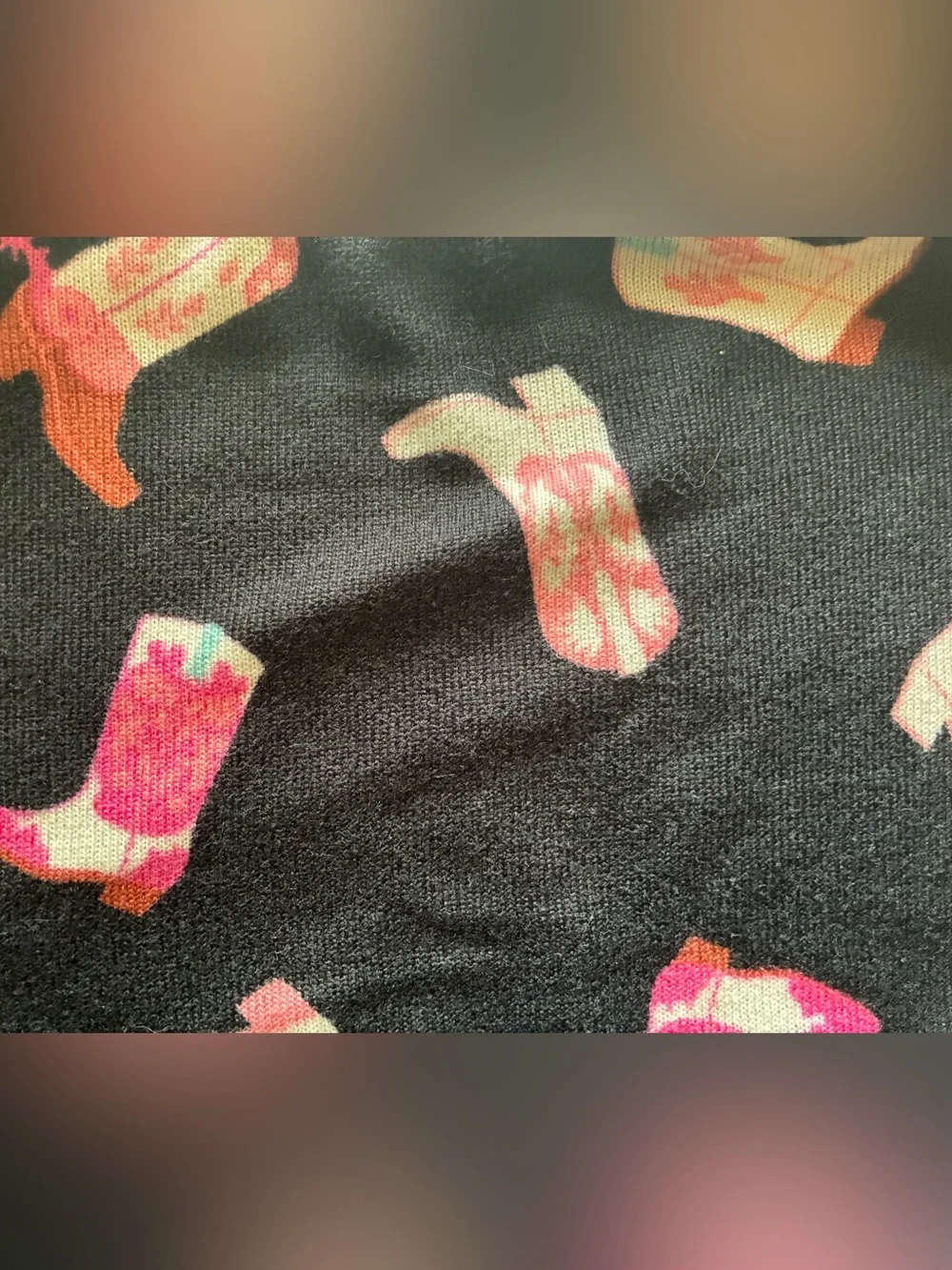 Olivia Sky Black Cowboy Boot Print Pajama Set - Picture 4 of 5